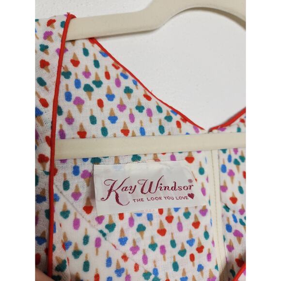 Vintage 60s 70s Popsicles Ice Cream Cones All Over Maxi Union Dress Kay Windsor - Picture 8 of 11